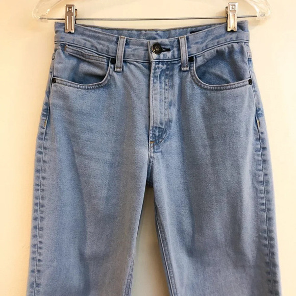 Rag & Bone Light Wash High Rise Straight Leg Cropped Designer Denim Jeans 25 - Picture 4 of 10